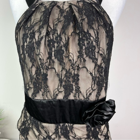 Torrid Sheath Dress Womens Black Floral Stretch Scoop Neck Sleeveless Lace Zip L - Picture 3 of 9